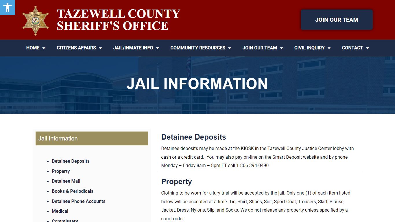 Jail Information - Tazewell Dev